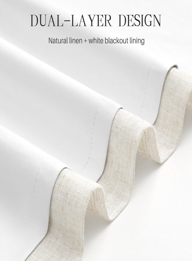 AUSSPVOCT Pinch Pleated Curtains 100% Blackout Linen Curtains 95 Inches Long for Bedroom Living Room, Natural Memory Trained Thermal Insulated Room Darkening Window Pleat Drapes with Hooks, 2 Panels, 40"Wx95"L - Image 4